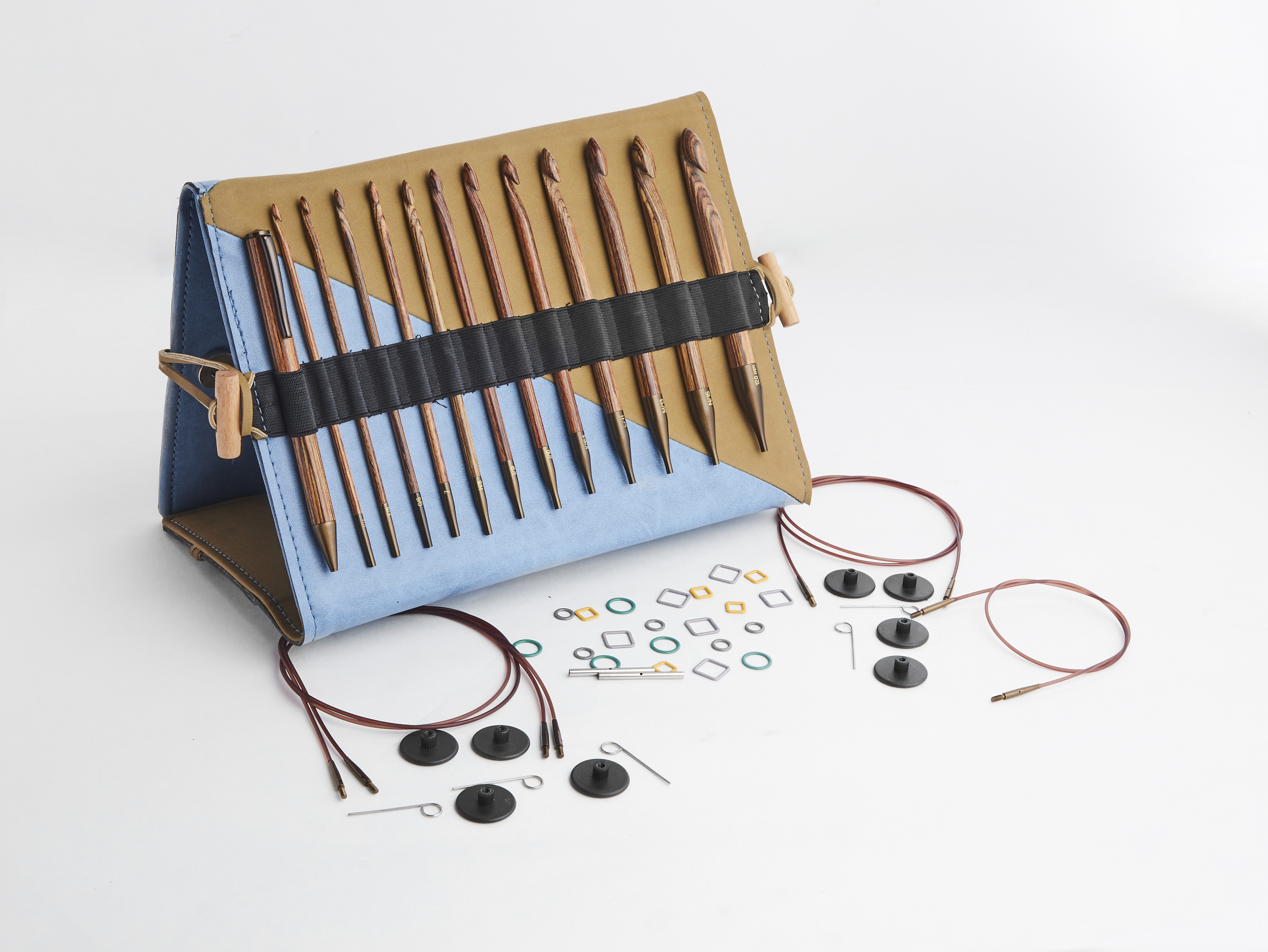 Nadelset Grande auswechselbare tunesische/afganische Häkelnadel Ginger Holz 3,50 mm - 12,00 mm