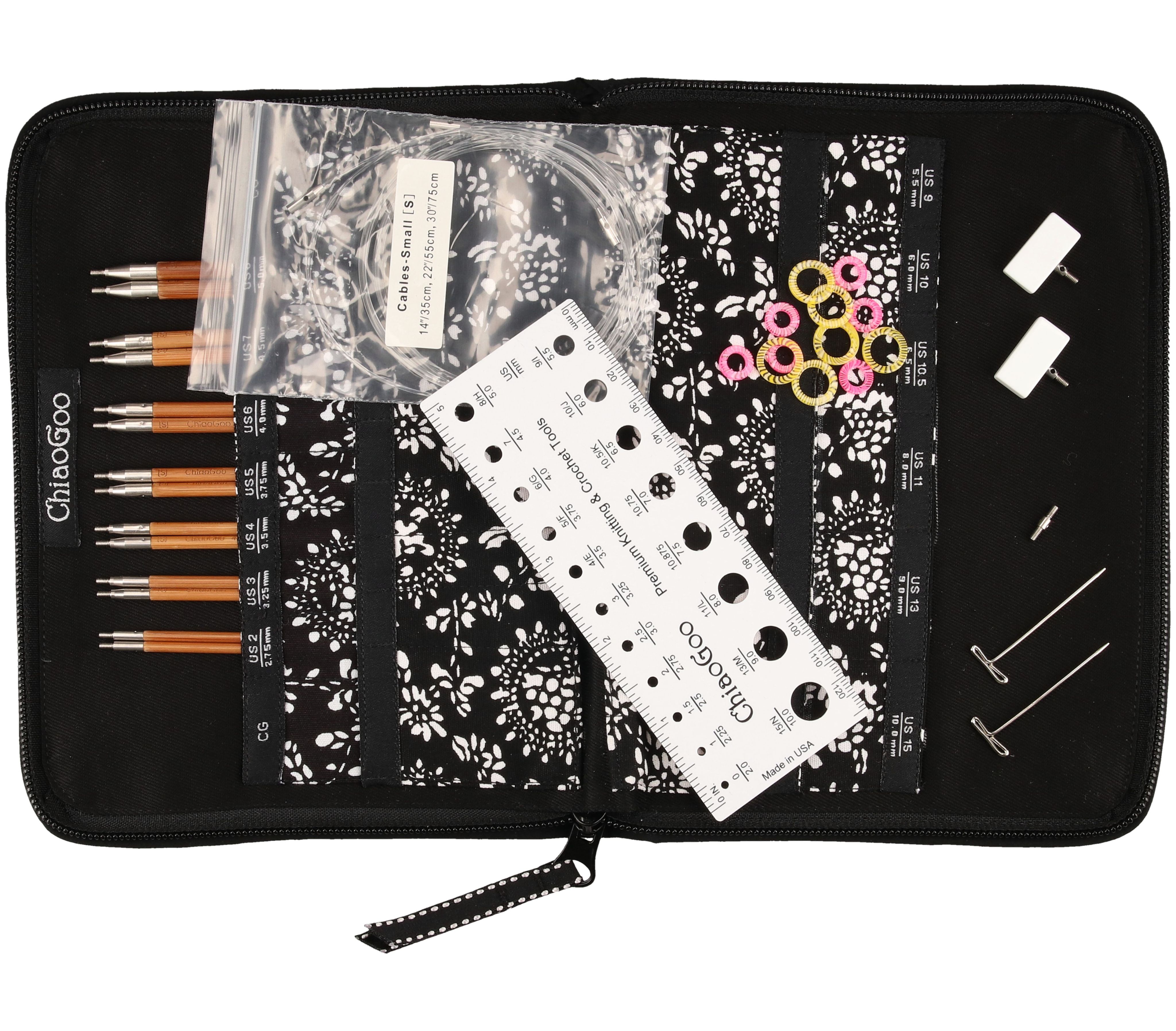 Nadelset auswechselbare Nadelspitzen SPIN Bamboo Small 2,75-5,00 mm 13 cm