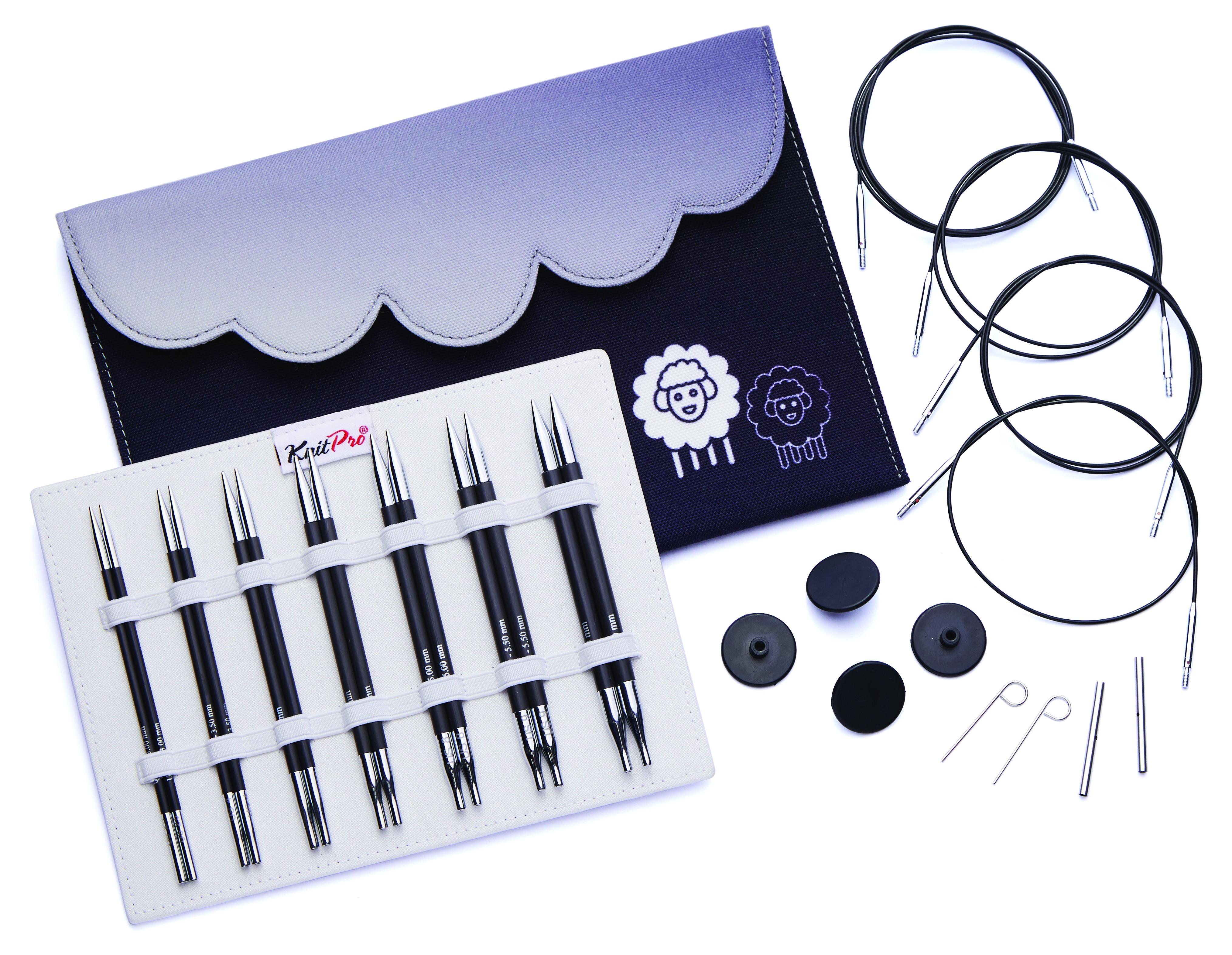 Nadelset Midi Normal auswechelbare Nadelspitzen Karbonz, 7 Paar 3,00 - 6,00 mm