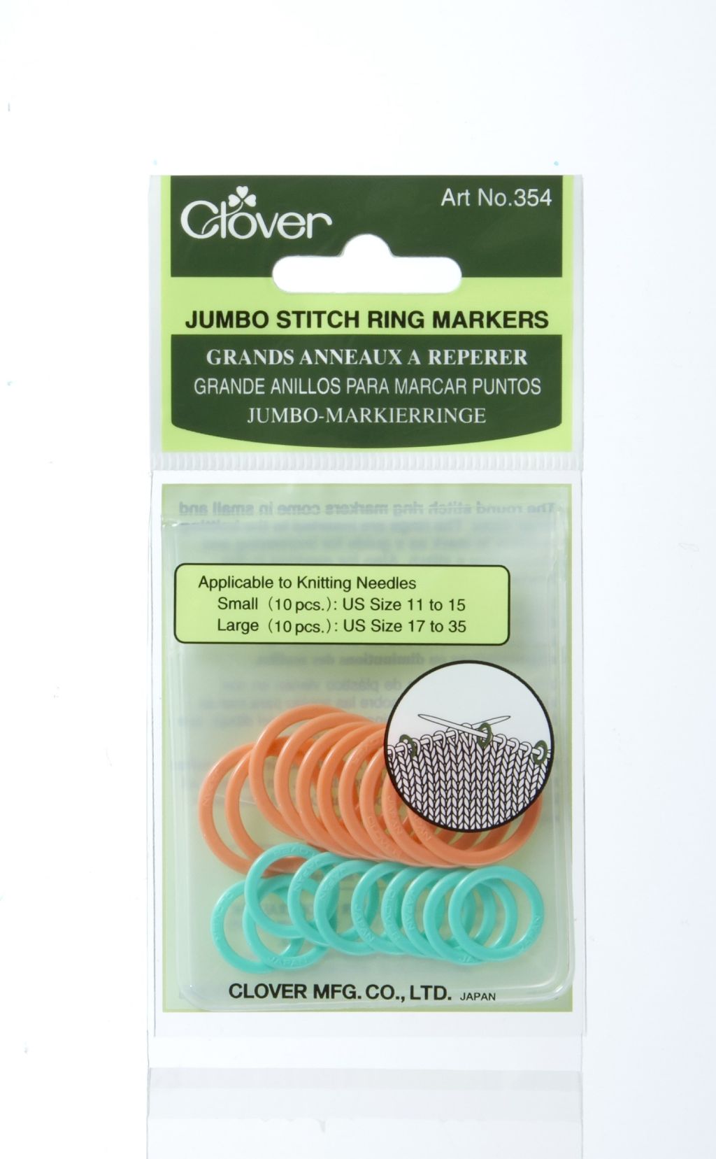 Maschenmarkierer Markierringe Ju,bo orange/grün 10 St