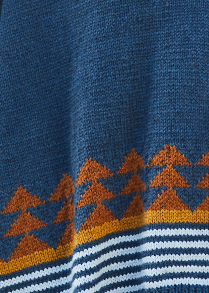 Jacquard Pattern Poncho, S10347AB