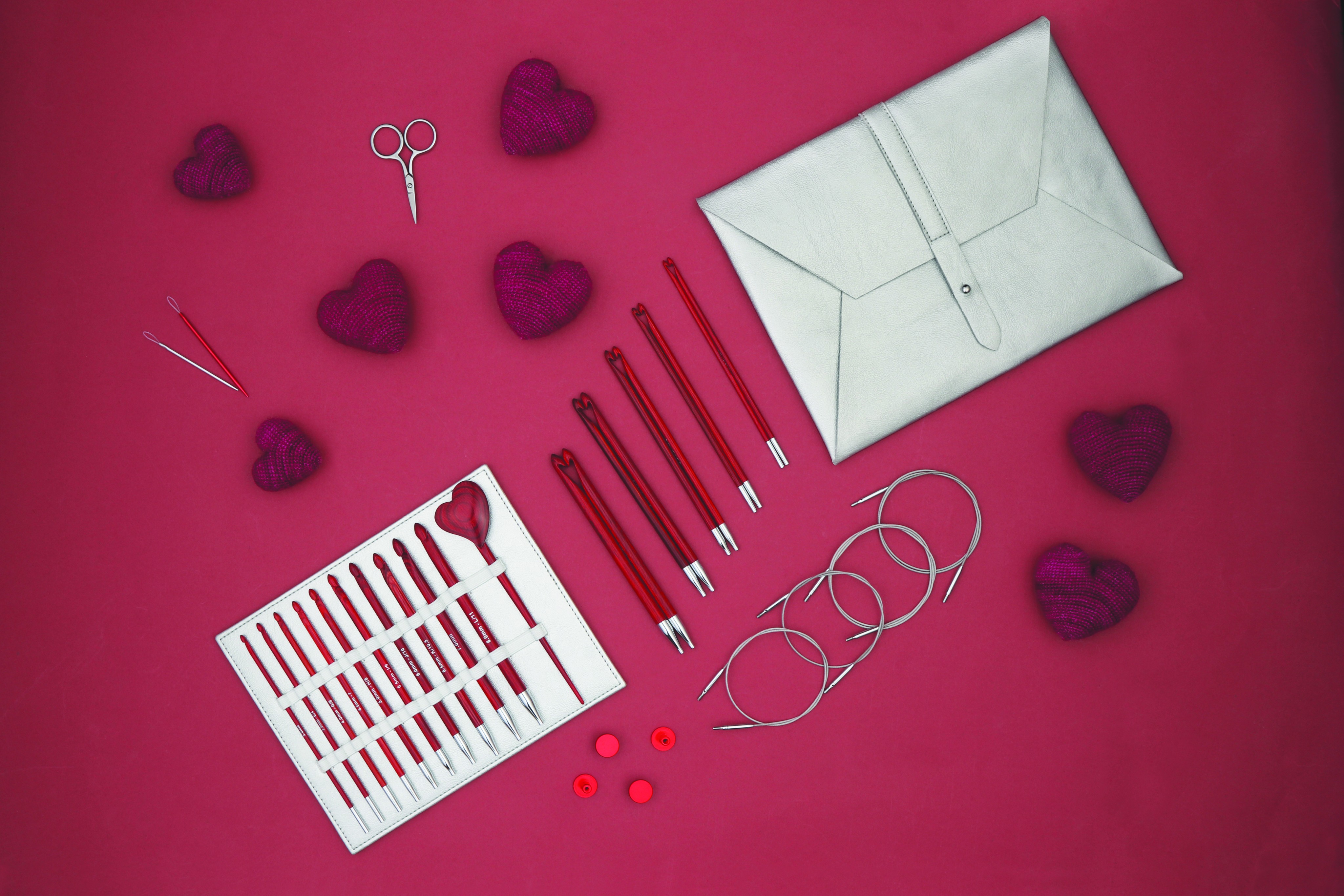 Afghanische/Tunesische Häkelnadelset Amore einseitig Holz 3,0 - 8,00 mm