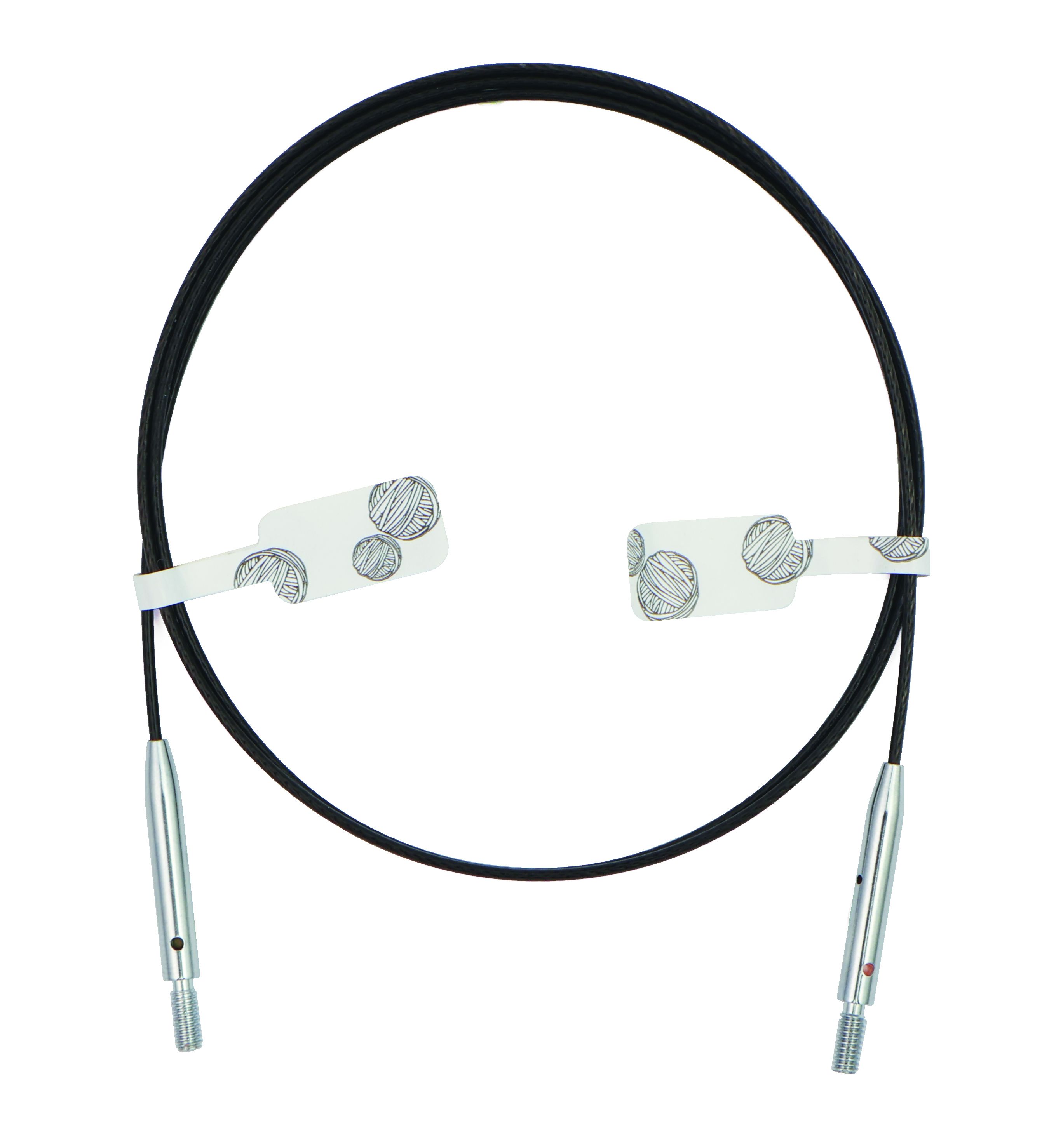 Seil für Nadelspitzen Thin & Flex Seil Swivel schwarz drehbar 35 cm ergibt 60 cm