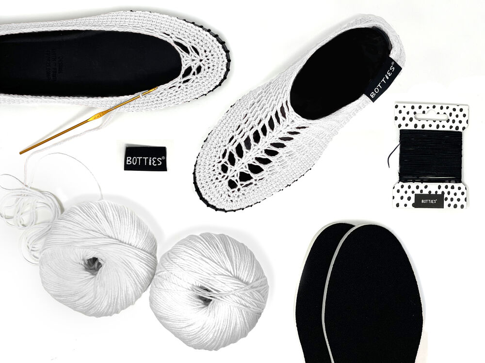 Botties® crochet botties kit - summer kit 1 - XXS 36-37 (EU) White