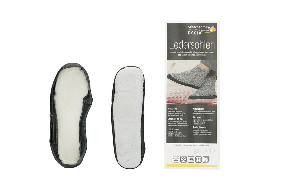 REGIA leather soles for slipper-socks size 32-33
